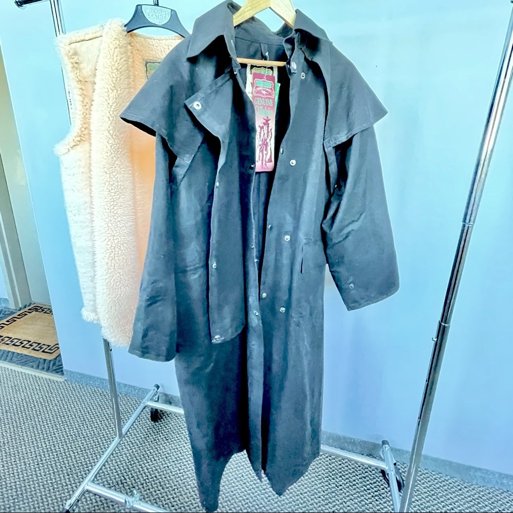 “Omar” (The Wire) Oilskin Duster, black, men’s S